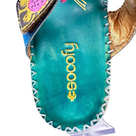 Socofy Multicolor‎ Floral Embellished Open Toe Ankle Strap Sandals Europe 41 - Picture 4 of 13